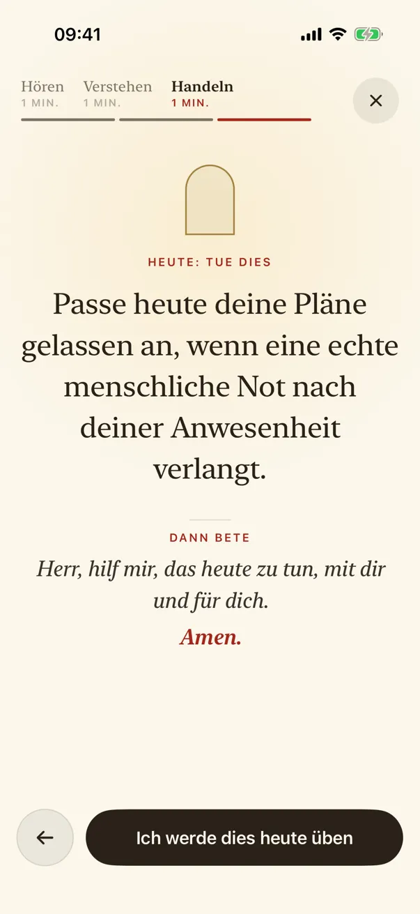 Handeln: wähle, wie weit du heute gehst.