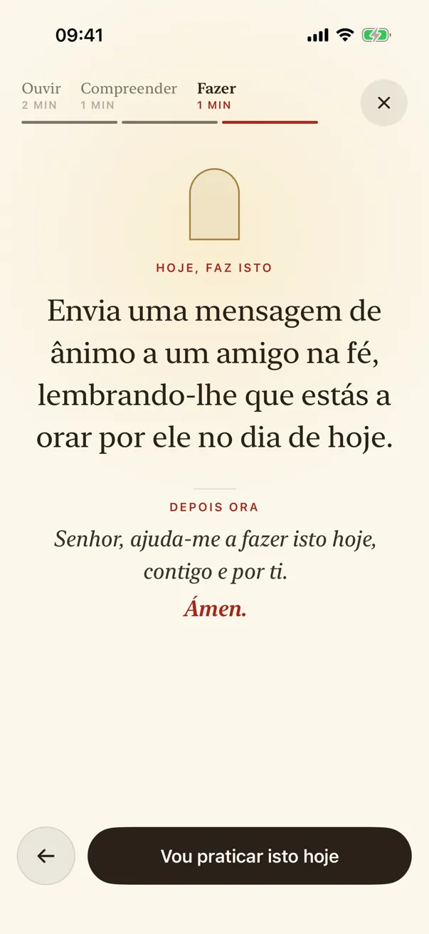 Fazer: escolhe até onde ir hoje.